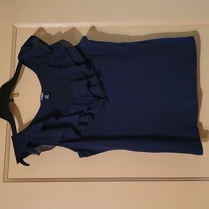 Chaps sleeveless ruffle pullover top